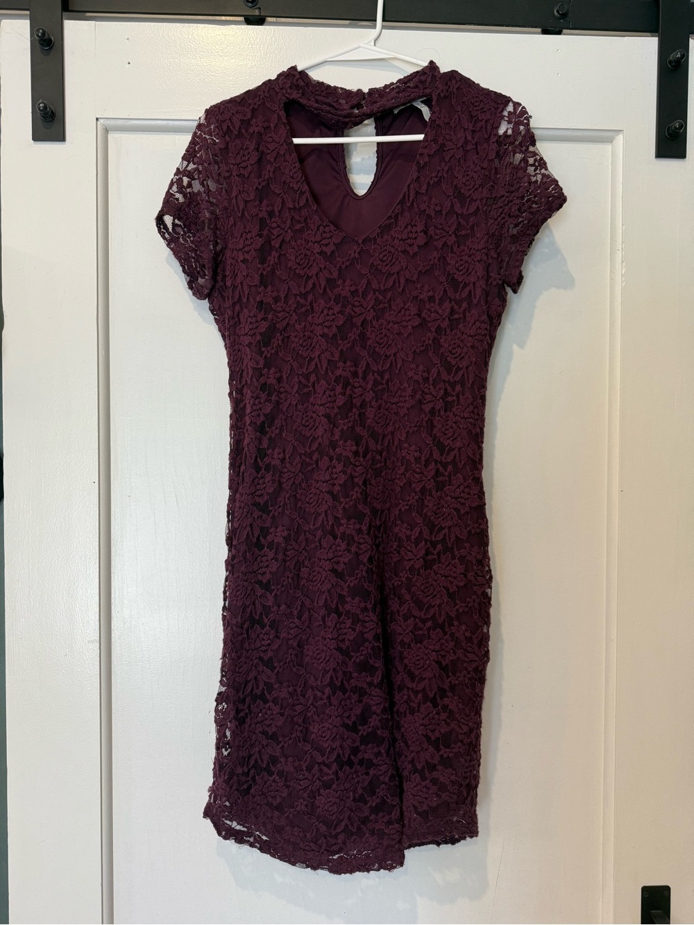 Almost Famous Burgundy Lace Midi Dress